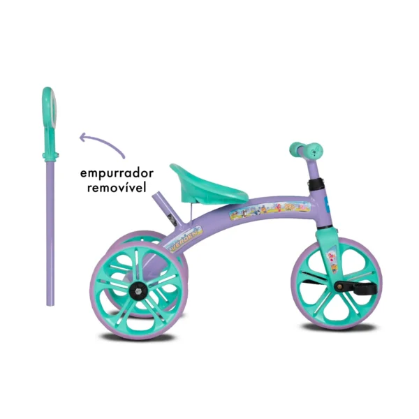baby dog triciclo lilas e verde nature